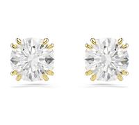 Stilla stud earrings, Round cut, White, 18K gold finish