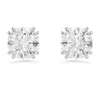 Swarovski Constella stud earrings, Round cut, White, Rhodium plated
