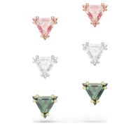 Stilla stud earrings, Triangle cut, Multicoloured, Mixed metal finish