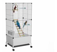 STILLCOVE Big Flight Bird Cage, Black Parakeet Cages with Rolling Stand & Wheels, Wide Birdcage for Parrots Cockatiels Conure Budgie Canary Finch Lovebird