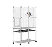 STILLCOVE Standing Large Bird Cage, Parakeet Cage with Detachable Stand & Wheels, Wide Flight Birdcage for Parrot Cockatiel Conure Budgie Canary Finch Lovebird