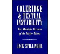 Coleridge and Textual Instability: The Multiple Version - HardBack NEW Jack Stil