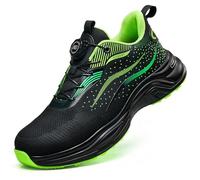 Stillithou Lightweight Safety Trainers Men Women, Breathable Steel Toe Cap Trainers Anti-Smashing & Puncture Proof, Non-Slip Comfortable Safety Shoes for Industrial Work, Green