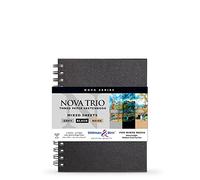 Stillman & Birn Nova Series, Wirebound Sketchbook for Mixed Media, Includes Beige, Black and Gray Paper, 6 x 8 inches (399680T)