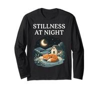 Stillness At Night Sleeping Fox Cozy Moon Calm Cottagecore Long Sleeve T-Shirt