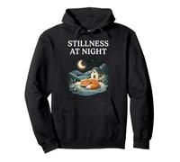 Stillness At Night Sleeping Fox Cozy Moon Calm Cottagecore Pullover Hoodie
