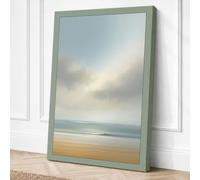 Stillness at Shore Coastal Canvas Wall Art Print 24x16 Inch