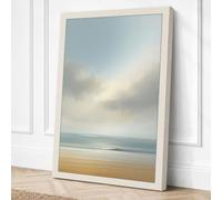 Stillness at Shore Coastal Canvas Wall Art Print 36x24 Inch