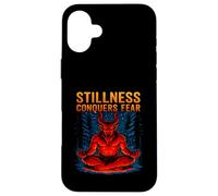 Stillness Conquers Fear Meditating Krampus Meditation Case for iPhone 16 Plus