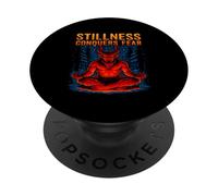 Stillness Conquers Fear Meditating Krampus Meditation PopSockets Adhesive PopGrip