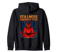 Stillness Conquers Fear Meditating Krampus Meditation Zip Hoodie