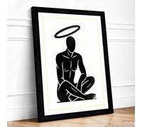 Stillness in Grace Minimalist Framed Wall Art Print A1 (84.1×59.4cm) Black, Wall Decor for Living Room, Bedroom, Office & Home, Ready to Hang, Art Gift