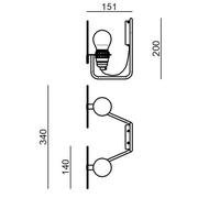 Stilnovo Bugia LED wall light, 2-bulb white