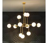 Stilnovo Galassia hanging light, gold-coloured, Ø 120 cm, 12-bulb.