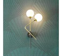 Stilnovo Galassia wall lamp, gold-coloured, 2-bulb, top/left