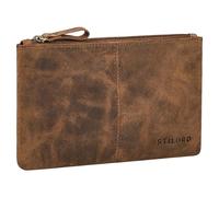 STILORD 'Adil' Leather Bank Pouch for Men & Women Genuine Leather Wallet Small Vintage Travel Organizer Passport Holder Clutch for Cash, Cards & Documents, Colour:Sepia - Brown Plain