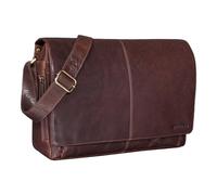 STILORD "Alex Vintage Shoulder Bag Leather Laptop Bag 15,6 inches Notebook teacher business office genuine buff leather Colour:maraska - dark brown
