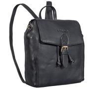 STILORD "Alice Small Women Leather Backpack Genuine Leather Rucksack with Drawstring Elegant Ladies Backpack Purse 2-in-1 Sling Bag Daypack for Everyday & City Use Colour:black