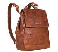 STILORD "Allegra" Elegant Genuine Leather Backpack Small City Daypack Women Vintage Leather Rucksack Ladies Retro Suede Shoulder Bag Colour:Brandy - Cognac