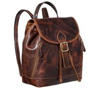 STILORD 'Allison' Ladies Leather Backpack Handbag Vintage Daypack Small Leather Rucksack Handbag Womens Shoulder Bag Work Bag Genuine Leather, Colour:Florida - Brown