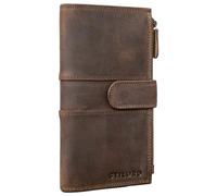 STILORD 'Alyssa' Leather Mobile Phone Wallet with RFID Protection Womens Vintage Wallet Large Anti Theft Card Holder in Gift Box Ideal for 6.1 inch iPhone 13 Genuine Leather, Colour:Middle Brown