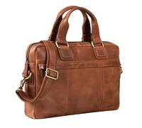 STILORD 'Andrew' Vintage Business Leather Bag Classic Briefcase for Men Women 13,3 Inch Laptop Bag in Genuine Leather Trolley Attachable, Colour:Andorra - Brown
