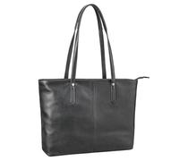 STILORD 'Antonia' Leather Tote Bag with Zip - Large Women's Handbag Genuine Leather for School & College, Colour:black