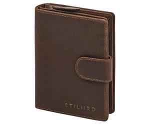 STILORD 'Aventus' Elegant Men's Leather Wallet with RFID Protection Against Data Theft - Many Card Slots - Coin Compartment with Zip - Men's Wallet Genuine Leather, Colour:sapelli - Brown