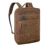 STILORD "Banks" 15.6 Inch Leather Laptop Backpack for Men and Women Modern Business Backpack for Work College Travel Large Daypack from Real Leather Colour:Calais - Brown