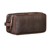 STILORD "Barlow" Genuine Leather Toiletry Bag Men Women Large Wash Bag Hanging with 6 Elastic Loops Travel Dopp Kit Vintage Shaving Grooming Organiser Mens Womens Colour:Zamora - Brown
