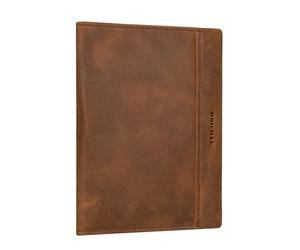 STILORD "Bernhard" A5 Leather Document Case - Business Folder, Office Organiser, Conference Folder - Genuine Leather Cover Colour:Sepia - Brown