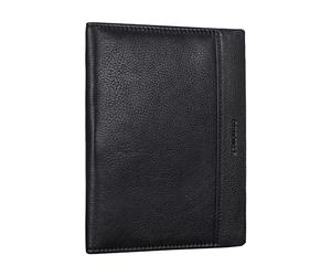 STILORD "Bernhard" A5 Leather Document Case - Business Folder, Office Organiser, Conference Folder - Genuine Leather Cover Colour:Obsidian Black