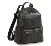 STILORD 'Berry' Real Leather Backpack Women Small Genuine Leather Daypack Rucksack Backpack with Compartments 13 inch Anti Theft Backpack Waterproof Work Travel Shopping, Colour:black