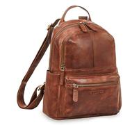 STILORD 'Berry' Real Leather Backpack Women Small Genuine Leather Daypack Rucksack Backpack with Compartments 13 inch Anti Theft Backpack Waterproof Work Travel Shopping, Colour:brandy - cognac