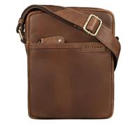 STILORD 'Blake' Genuine Leather Messenger Bag Men Vintage Shoulder Bag Small Cross Body Bag for 8 inch Tablets DIN A5 Satchel Retro Leather, Colour:Mocca - Dark Brown