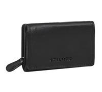 STILORD 'Bloom' Vintage Small Ladies Purse Leather with Coin Purse RFID Protection Mini Clutch Card Holder Wallet Genuine Leather Wallet for Women with Zip - 9 Card Slots, Colour:Black