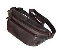 STILORD 'Bryce' Vintage Fanny Pack Leather Belt Bag Large Vintage Bum Bag for Men Women Hip Bag Belt Bag Pouch for Jogging Festival Travel, Colour:Dark - Brown