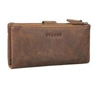 STILORD 'Camille' Large Womens Purse Leather Vintage Travel Wallet Ladies Card Holder RFID-Blocking Coin Purse in Genuine Leather, Colour:Middle Brown