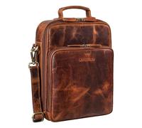 STILORD 'Can' Mens Shoulder Bag Large Leather Vintage Handbag Messenger Bag for MacBook 13,3 Inch A4 Cross Body Bag Satchel in Genuine Leather, Colour:kara - cognac