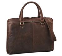 STILORD "Celine" Vintage Laptop Bag 13.3 Inch Leather | Slim Briefcase and Handbag for Office Business | Laptop Handbag Notebook Shoulder Bag Colour:Zamora - Brown