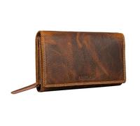 STILORD 'Chloe' Vintage Leather Purse Women Large with RFID Protection Wallet Womens Genuine Leather with Card Slots, Zip and Gift Box, Colour:luino - Brown