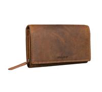 STILORD 'Chloe' Vintage Leather Purse Women Large with RFID Protection Wallet Womens Genuine Leather with Card Slots, Zip and Gift Box, Colour:Bergamo - Brown