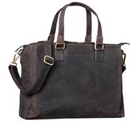 STILORD 'Claire' Women's Business Bag Genuine Leather 15 Inch | Briefcase | Laptop Bag DIN A4 | Shoulder Bag and Handbag for Office, Colour:Dark - Brown