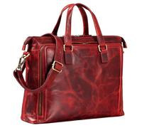 STILORD 'Claire' Women's Business Bag Genuine Leather 15 Inch | Briefcase | Laptop Bag DIN A4 | Shoulder Bag and Handbag for Office, Colour:Kara - red