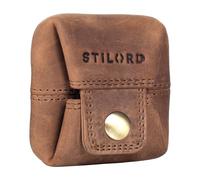 STILORD 'Claron' Mini Coin Pouch Leather Coin Purse Small Vintage Wallet Slim Purse for Change Men Men Women Genuine Cow Hide in Gift Box, Colour:Middle Brown