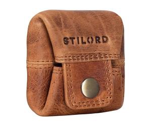 STILORD Claron Mini Coin Pouch Leather Coin Purse Small Vintage Wallet Slim Purse for Change Men Men Women Genuine Cow Hide in Gift Box Colour:Kara - Cognac