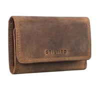 STILORD 'Clay' Mini Wallet Leather Key Case Small Key Organizer with RFID Blocker and Coin Pocket, Vintage Genuine Leather, Colour:Middle Brown