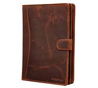 STILORD 'Cohen' Leather Portfolio Conference Folder A4 Business Map Organizer Padfolio for 12,2 Inch Tablet Writing Case with Zipper, Colour:Kara - Cognac