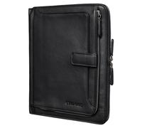 STILORD "Colby" Leather Document Holder A4 Conference Folder Vintage Business Case for 12 Inch Tablets File Organizer Writing Pad Portfolio Colour:Black
