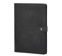 STILORD "Corbin" Leather Document Holder A4 Conference Folder - Vintage File Organizer Genuine Leather Writing Pad with Snap Button Slim Business Case for Meetings Colour:Anthracite